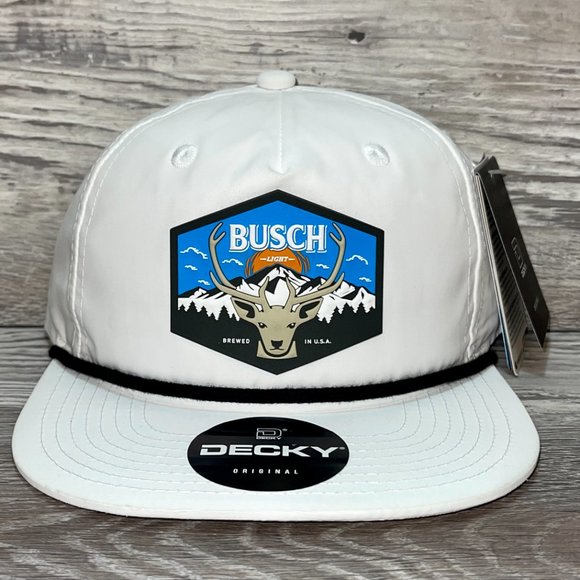 Busch Light Mountain Escape 3D Classic Rope Hat- White/ Black - Picture 1 of 4